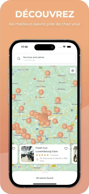 Discover salons on the map